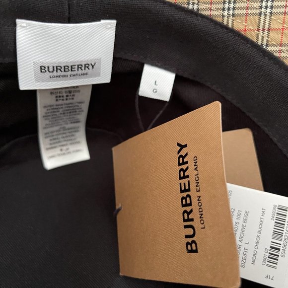 BURBERRY Cotton-blend Micro Check Bucket Hat In Traditional Burberry Pattern - Picture 12 of 16